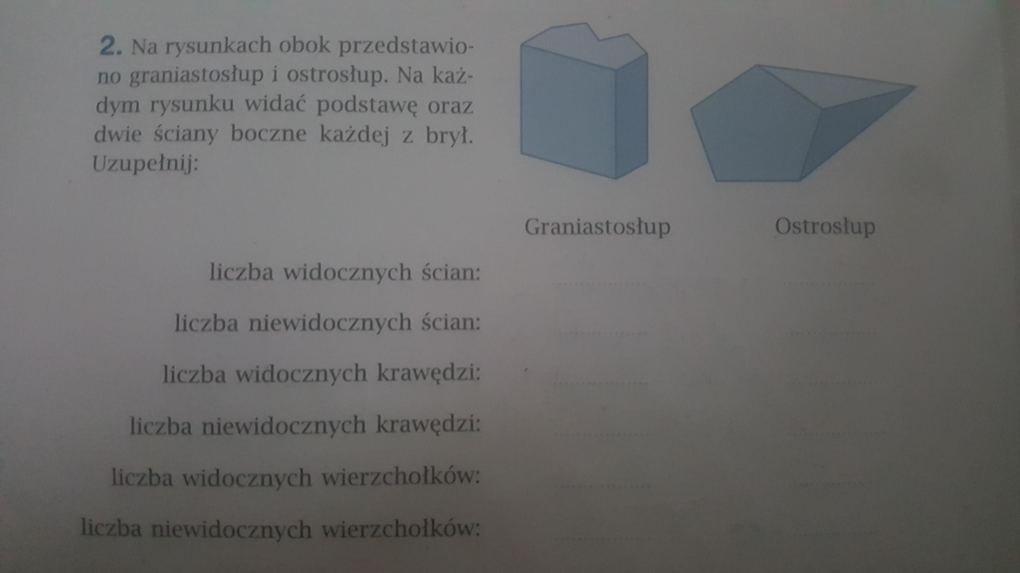 Na Rysunkach Obok Przedstawiono Graniastosłup I Ostrosłup