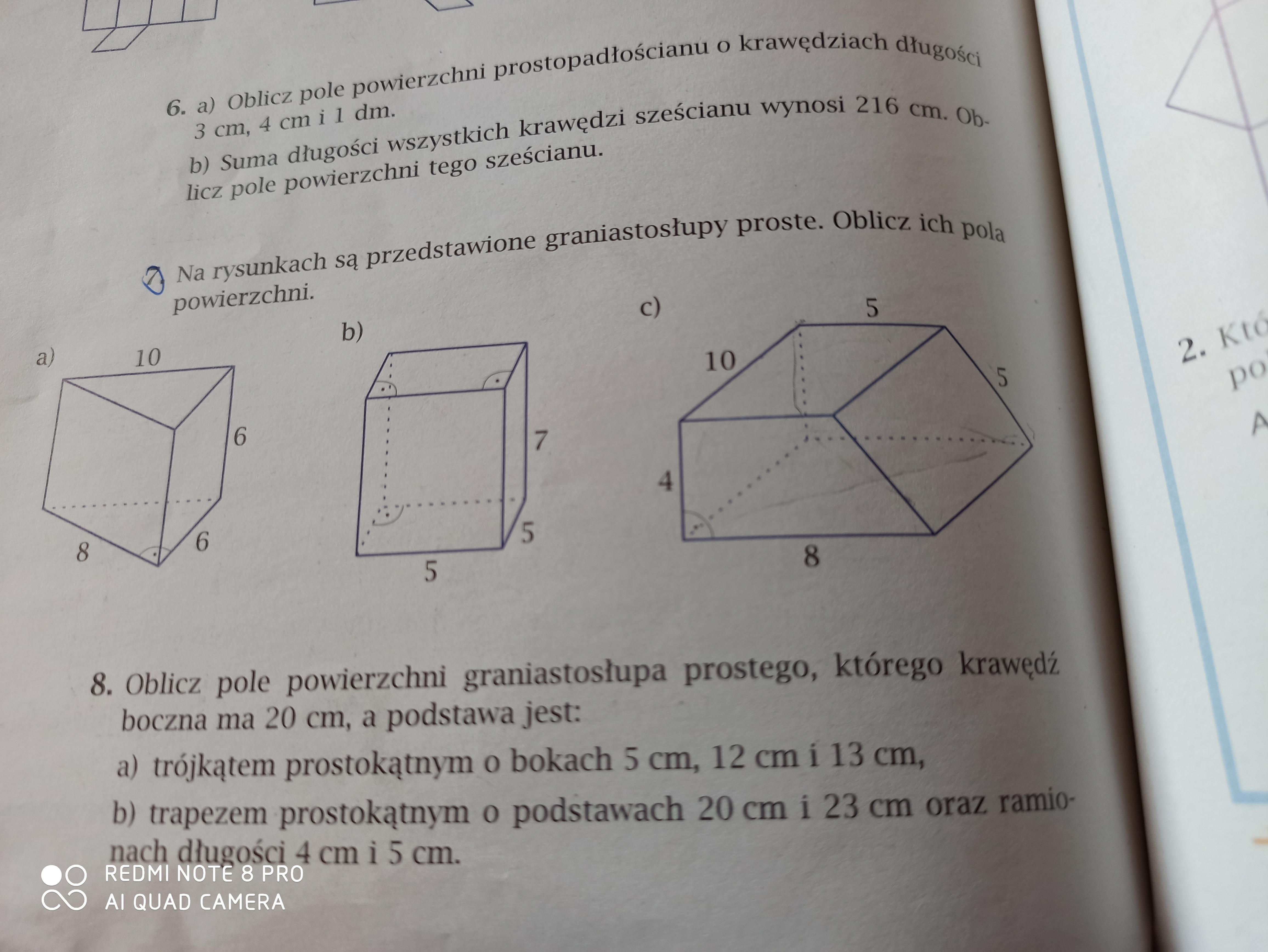 Na Rysunkach Przedstawiono Graniastoslupy Proste
