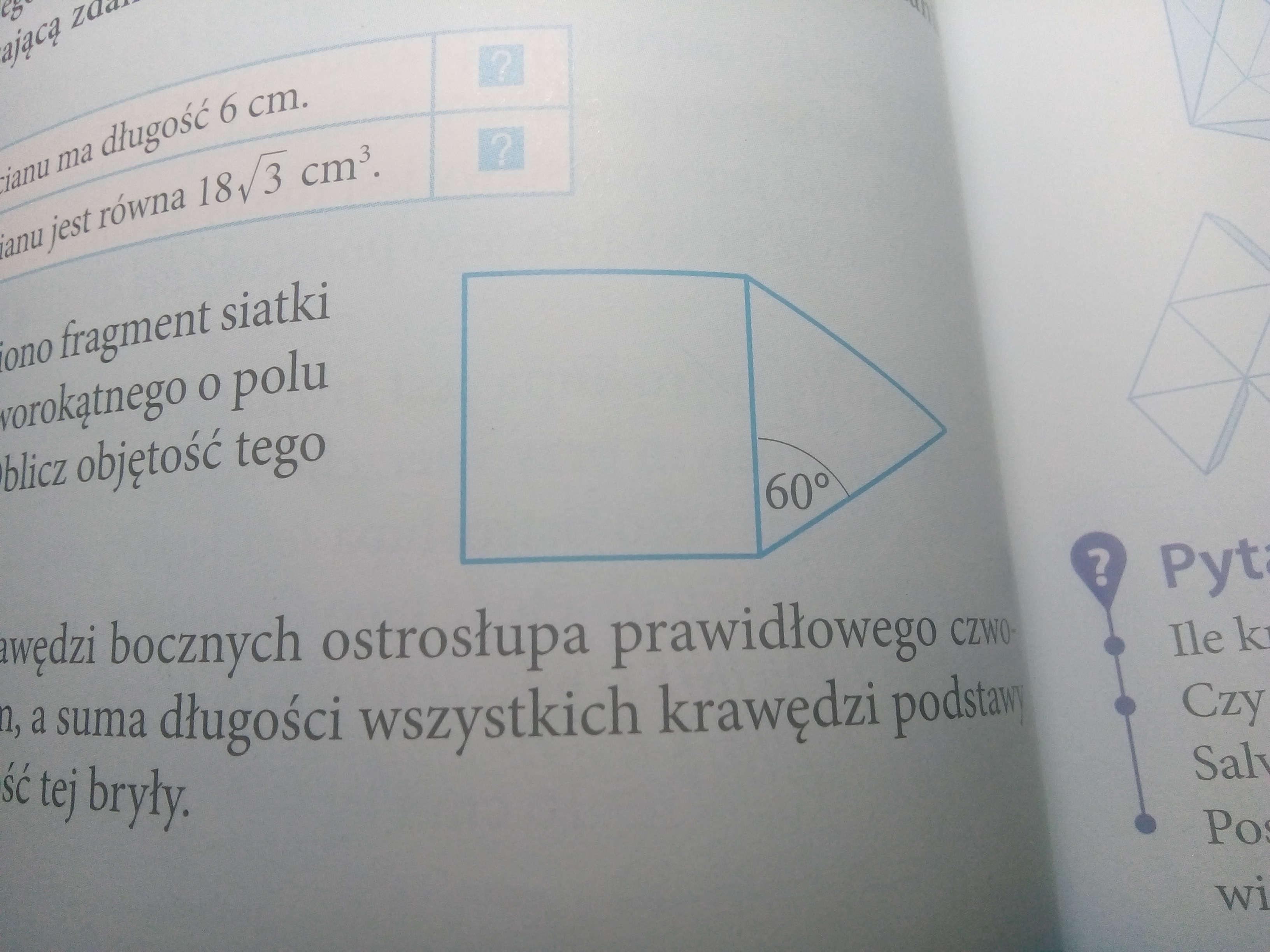 Na rysunku obok przedstawiono fragment siatki ostrosłupa prawidłowego Na Rysunku Obok Przedstawiono Siatkę Ostrosłupa Prawidłowego