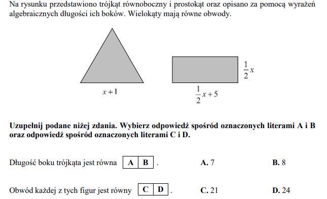 Na Rysunku Przedstawiono Trójkąt Równoboczny I Prostokąt Na Którym Rysunku Trójkąty Są Na Pewno Przystające Pokoloruj Je