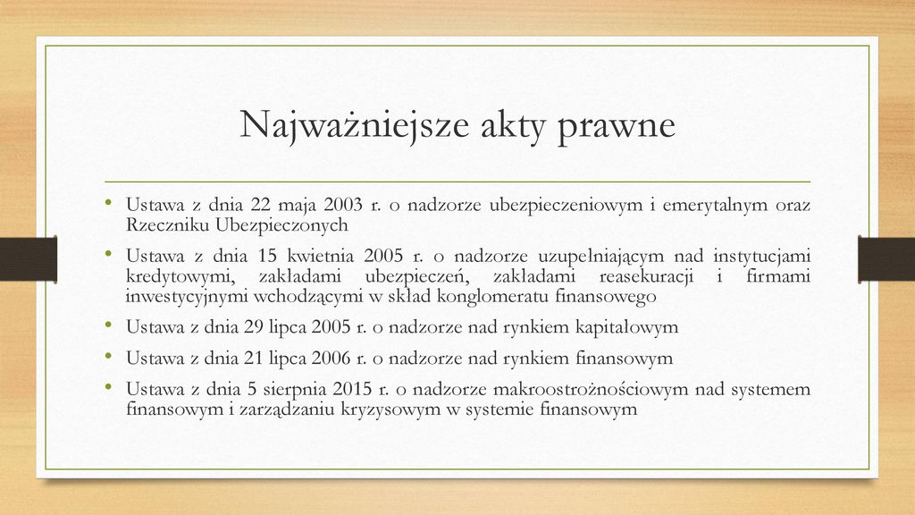 Nadzór finansowy Artur Halasz. - ppt pobierz Ustawa O Pośrednictwie Ubezpieczeniowym Zmiany