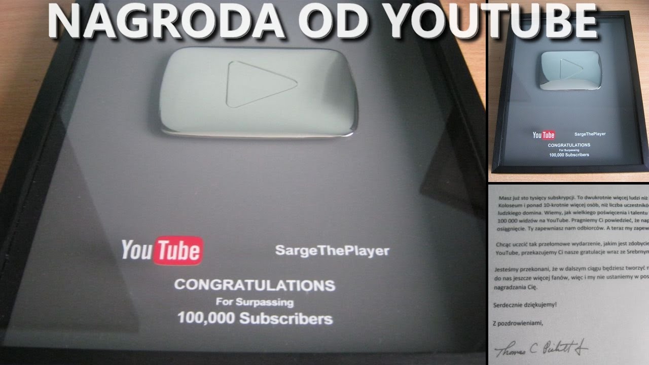 Nagroda od YouTube - przycisk Play za 100.000 subskrypcji! - YouTube Przycisk Youtube Za 100 Mln Subskrypcji