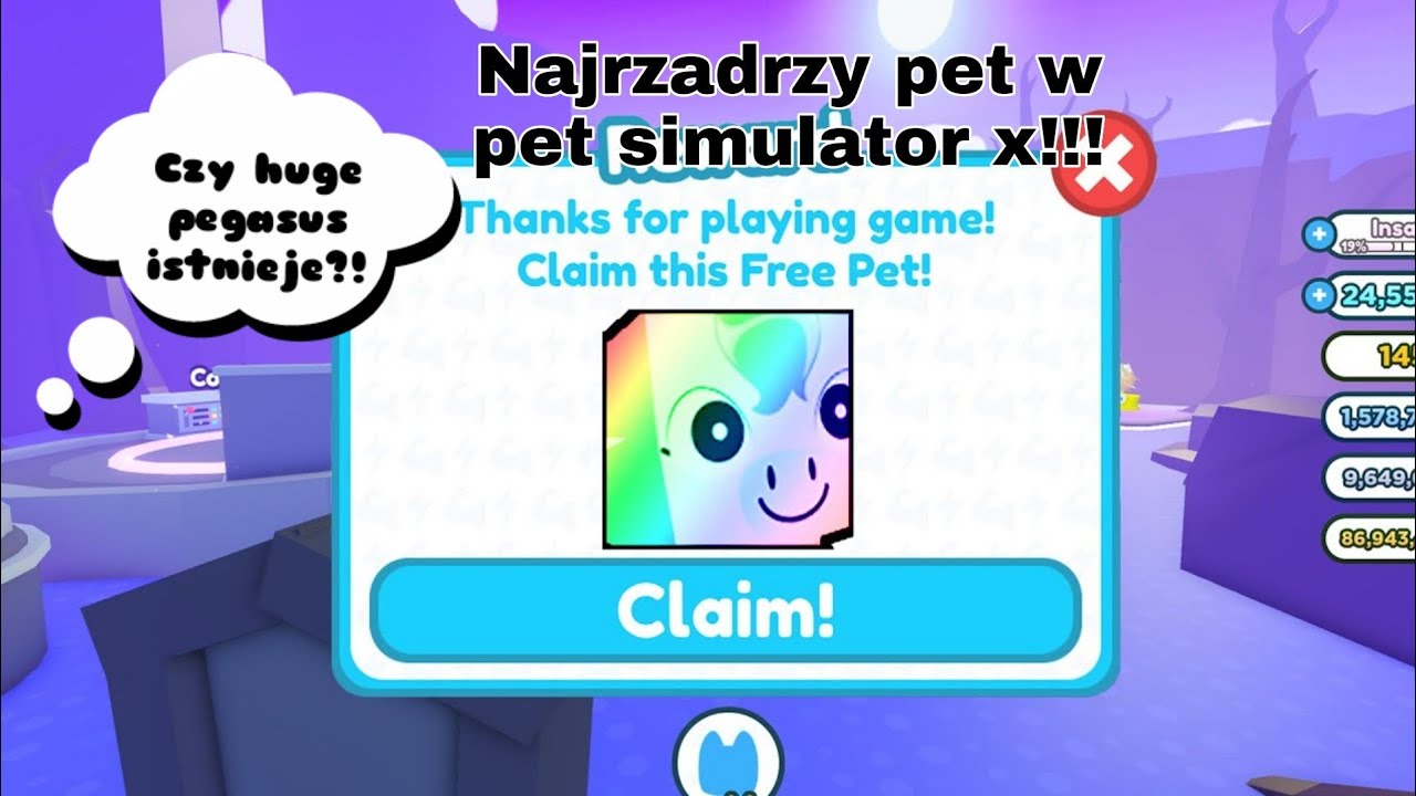 najrzadrzy pet huge pegasus w pet simulator x? ile kosztuje? PET Ile Kosztują Pety W Pet Simulator X