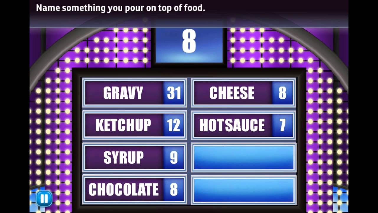 Name something you pour on top of food-Family Feud - YouTube Name Something With Teeth Family Feud