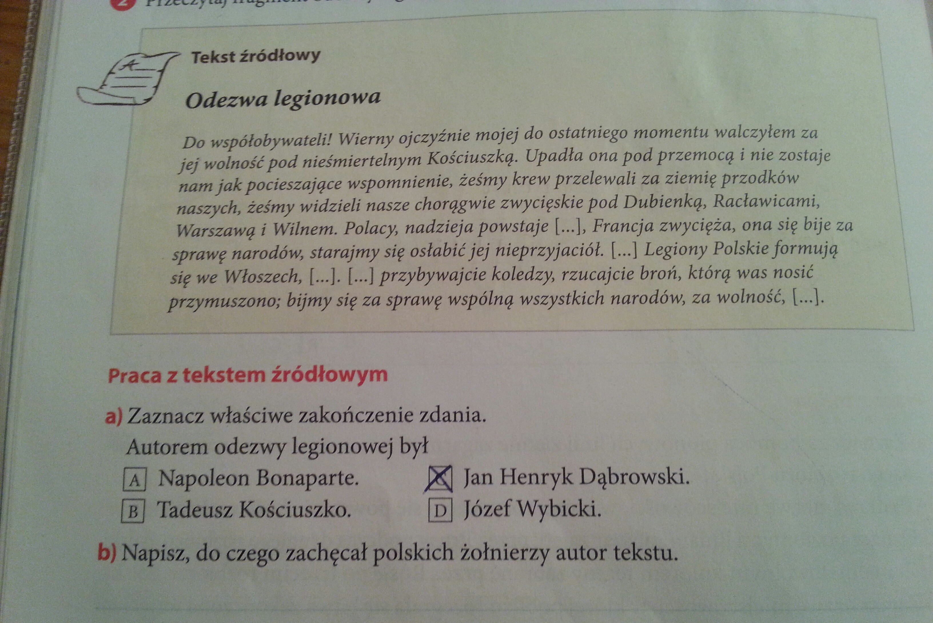 Napisz Do Czego Zachęcał Polskich żołnierzy Autor Tekstu