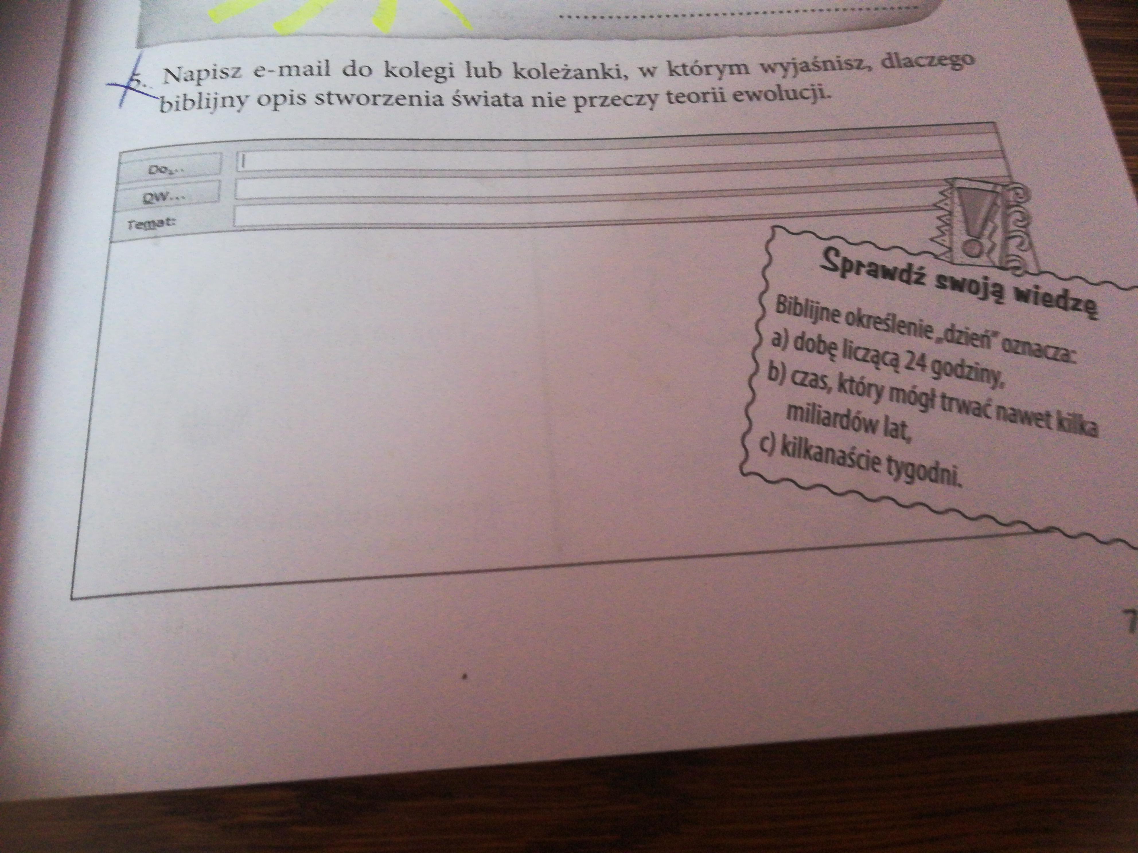 Napisz e-mail do kolegi lub koleżanki ,w którym wyjaśnisz ,dlaczego Napisz Email Do Kolegi W Którym Wyjaśnisz Dlaczego Biblijny
