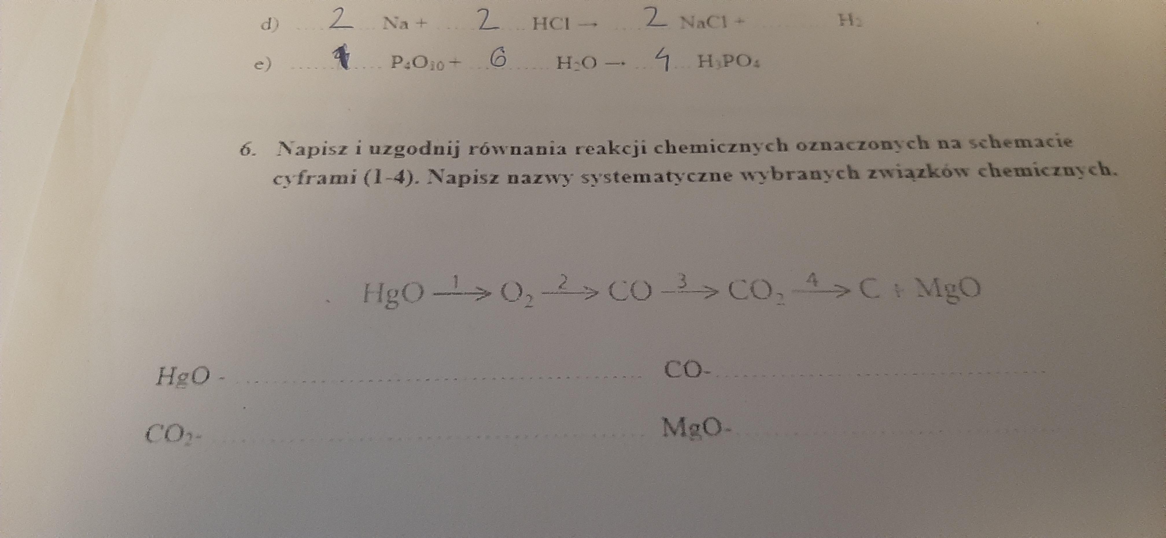 Napisz i uzgodnić równania reakcji chemicznych oznaczonych na schemacie Napisz Równania Reakcji Chemicznych Oznaczonych Na Schemacie Cyframi 1 4