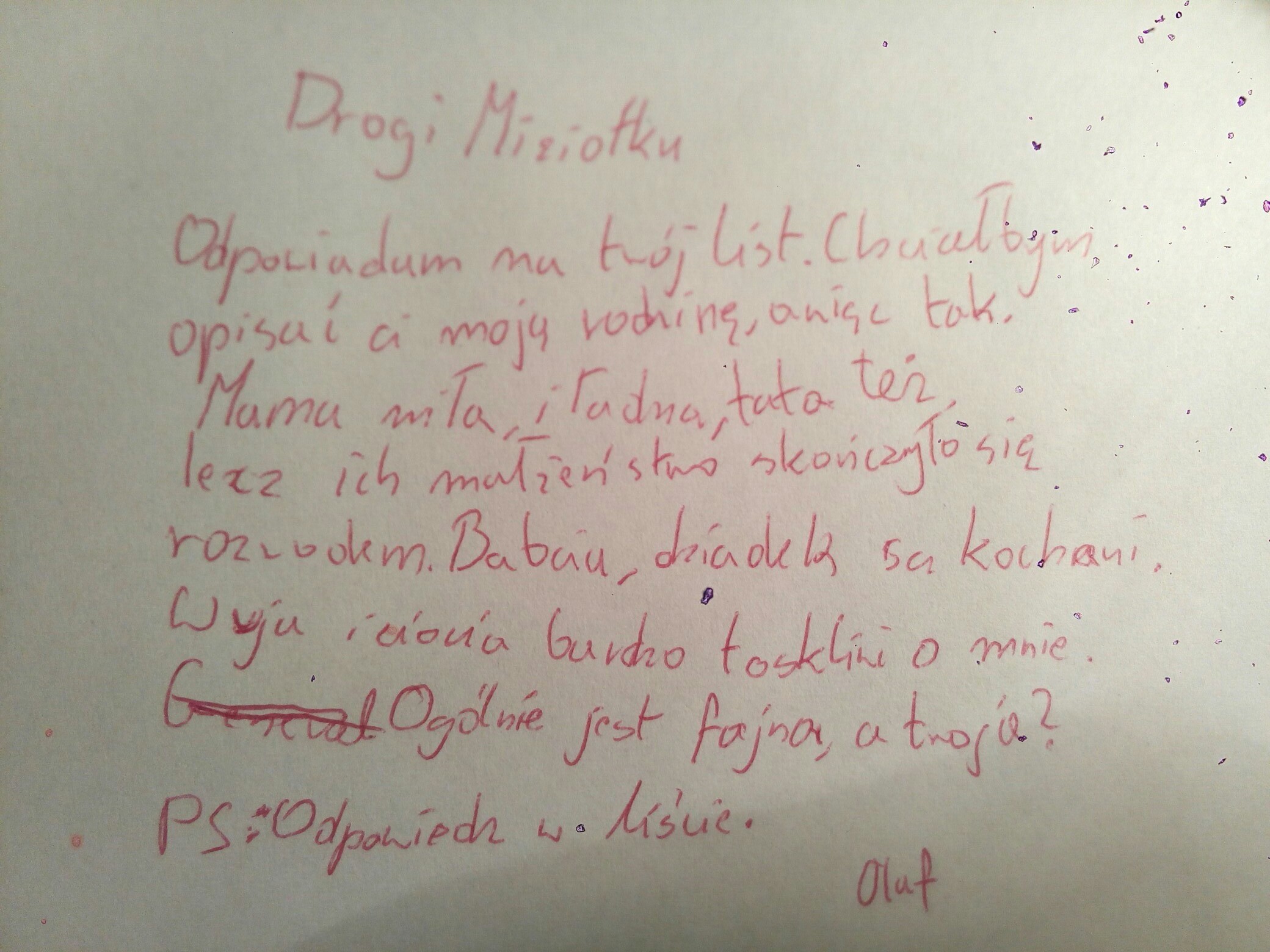 Napisz list do Miziołka w którym opisz swoja rodzinę. - Brainly.pl Opisz Swoja Pamiatke Z Wakacji