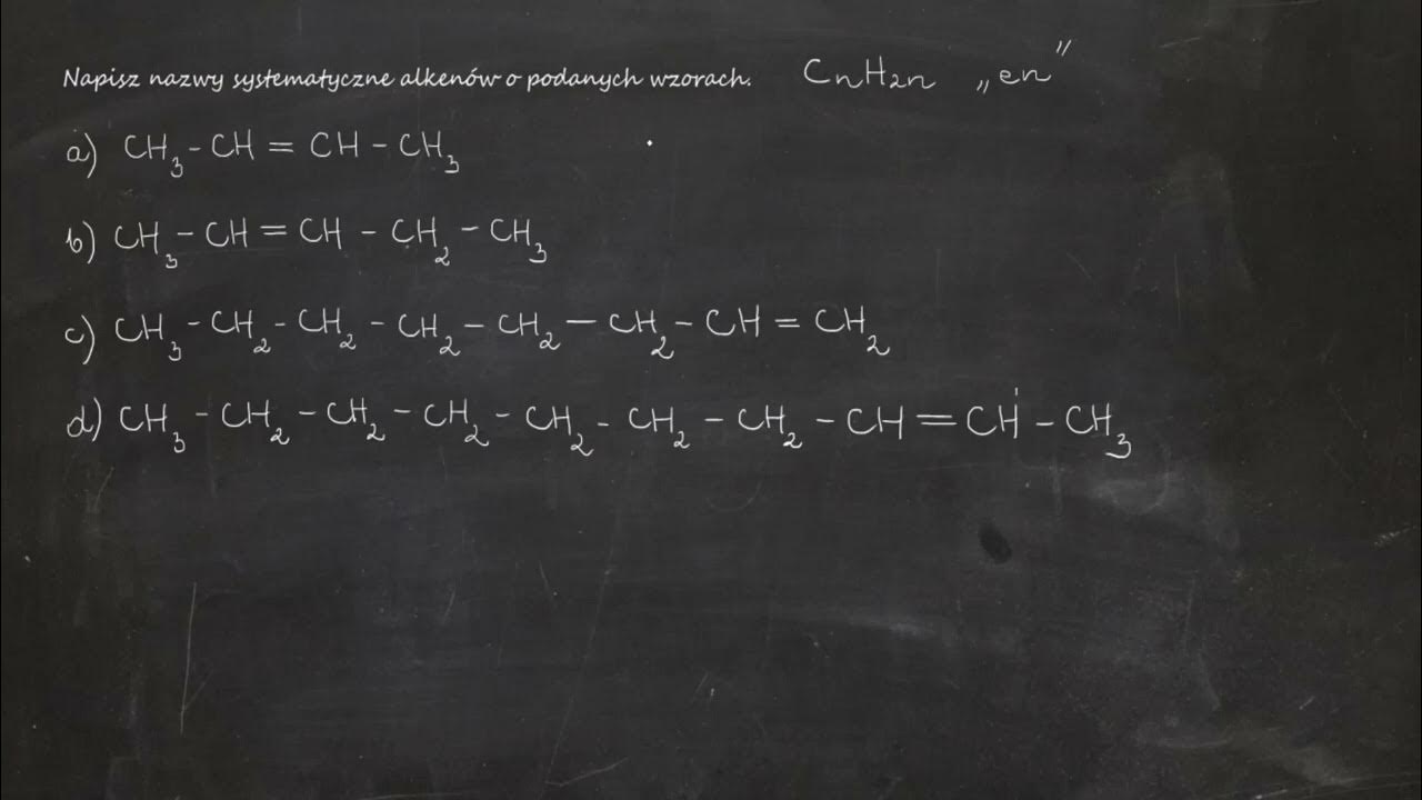 Napisz nazwy systematyczne alkenów o podanych wzorach. - YouTube Napisz Nazwy Systematyczne Związków Chemicznych O Podanych Wzorach