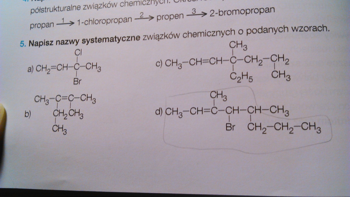 Napisz nazwy systematyczne związków chemicznych o podanych wzorach Napisz Wzory Strukturalne Związków Chemicznych O Podanych