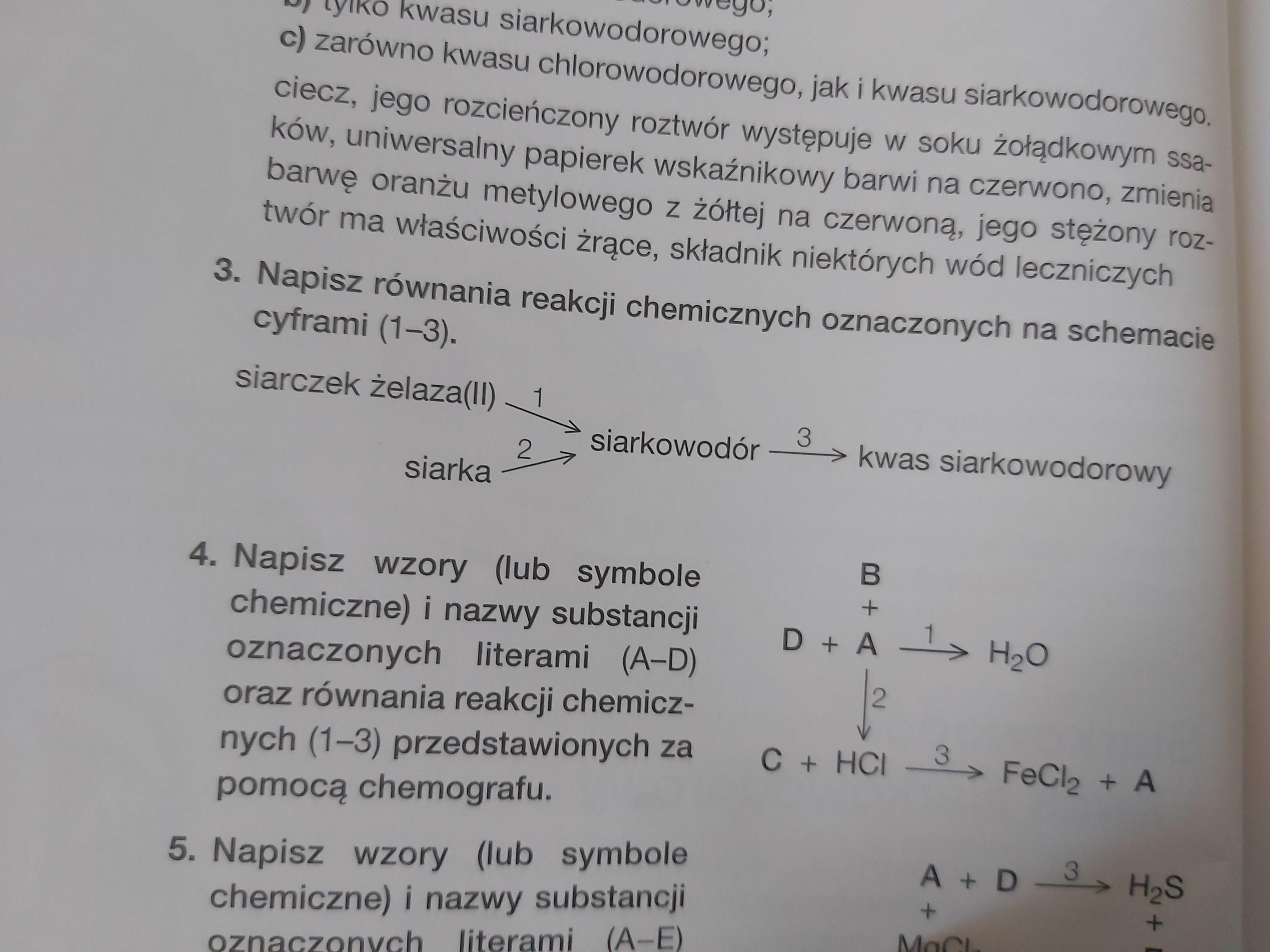 Napisz Równania Reakcji Chemicznych Oznaczonych Na Schemacie Cyframi 1 3