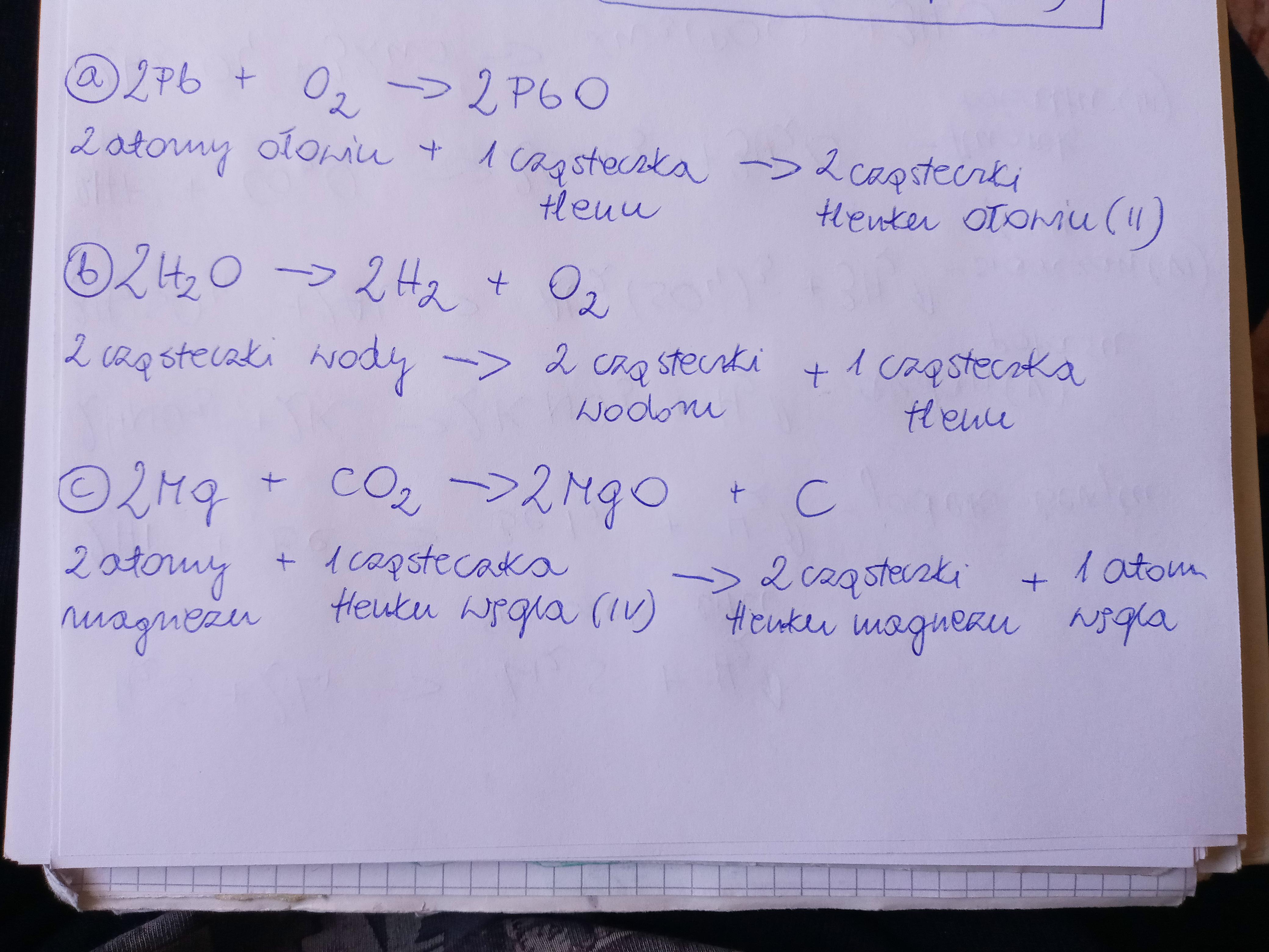 Napisz równania reakcji chemicznych poniższych zapisów słownych reakcji Napisz Równania Reakcji Chemicznych Na Podstawie Ich Zapisów Słownych