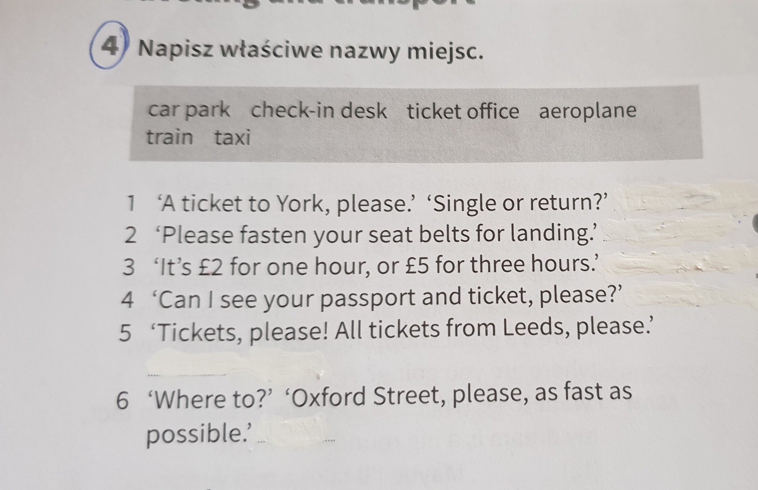 Napisz Nazwy Miejsc Z Ramki Pod Właściwymi Obrazkami Train Station