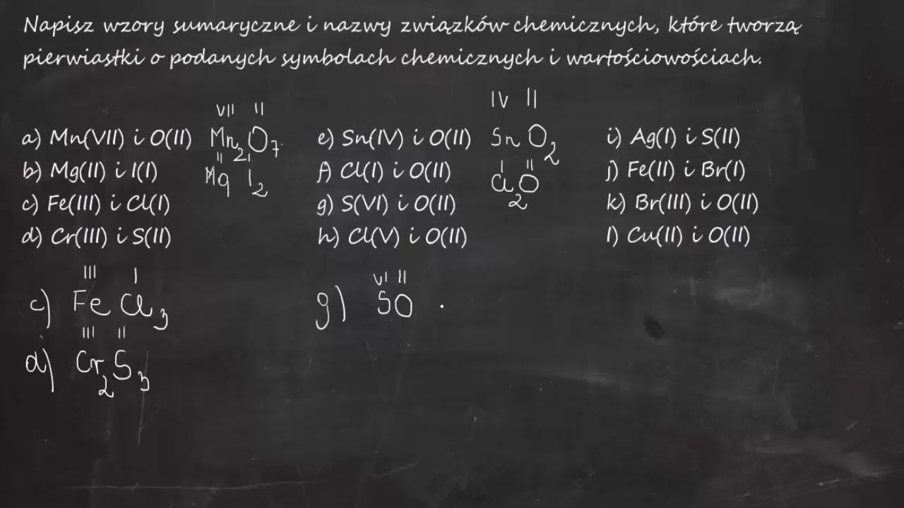 Napisz wzory sumaryczne i nazwy związków chemicznych, które tworzą Wzory I Nazwy Związków Chemicznych