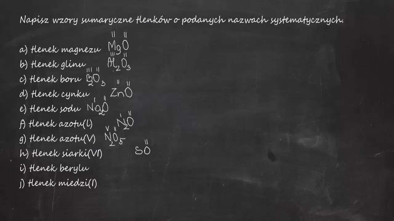 Napisz wzory sumaryczne tlenków o podanych nazwach systematycznych a Napisz Wzory Sumaryczne Tlenków O Podanych Nazwach