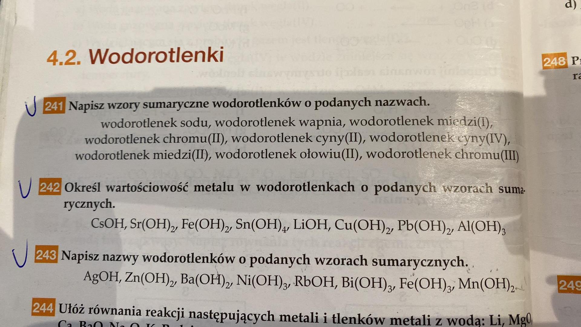 Napisz Wzory Sumaryczne Wodorotlenków O Podanych Nazwach