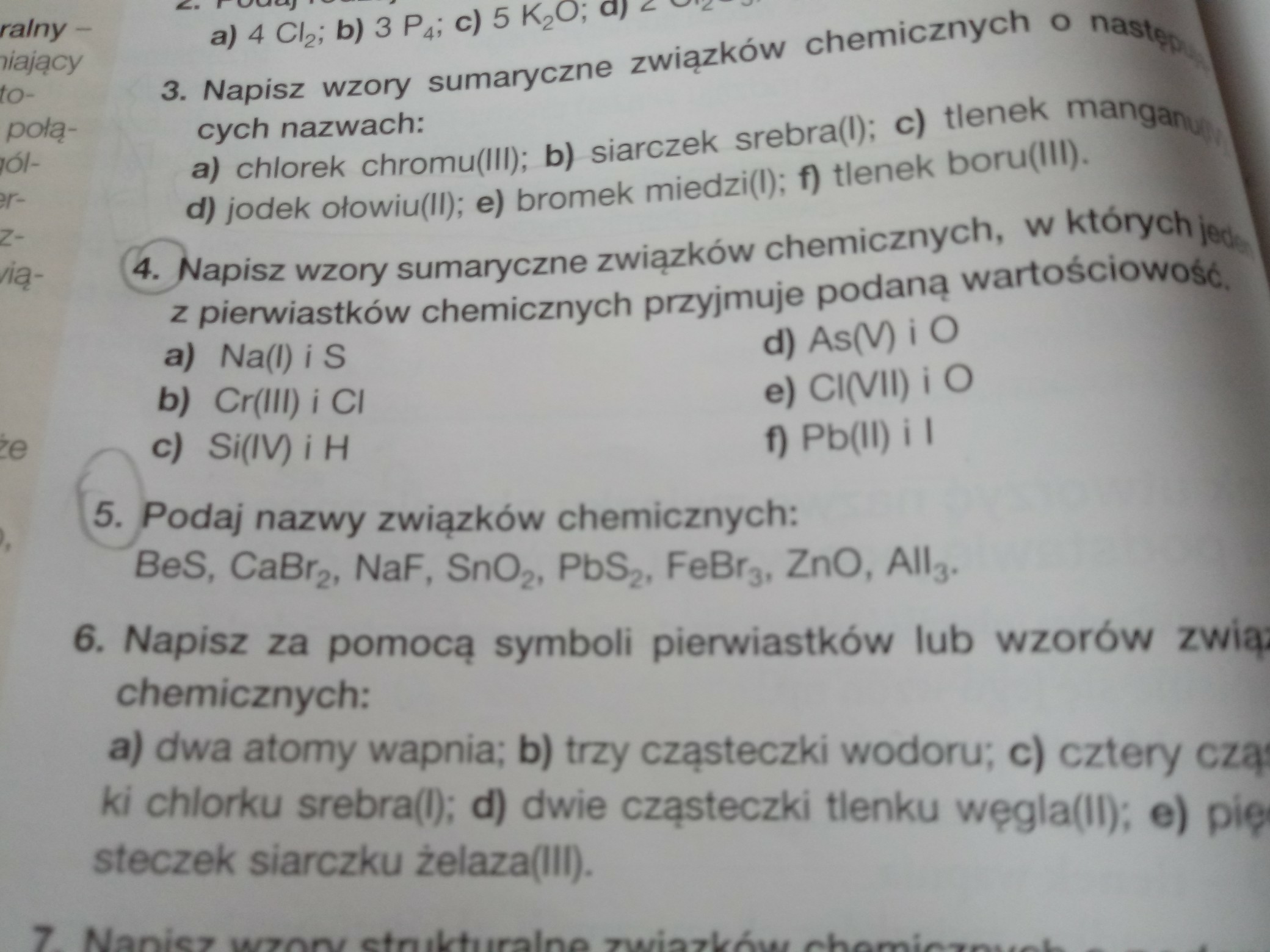 Napisz Wzory Sumaryczne Związków Chemicznych O Następujących Nazwach