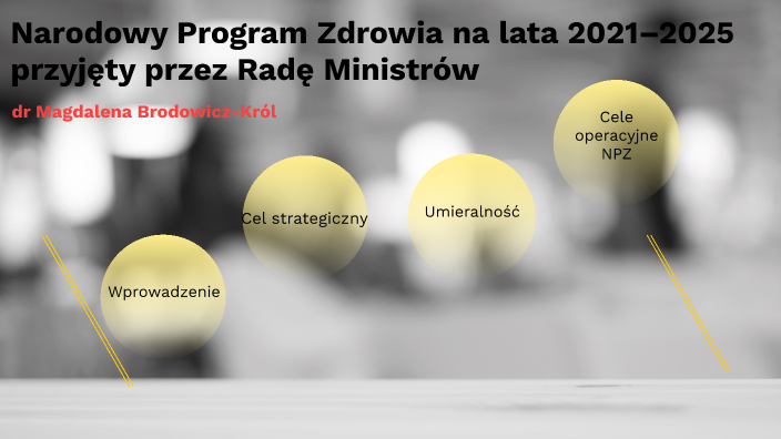 Narodowy Program Zdrowia na lata 2021–2025 przyjęty przez Radę Narodowy Program Zdrowia Na Lata 2007 2015