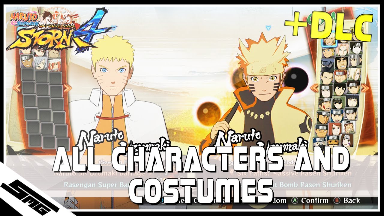 Naruto Ultimate Ninja Storm 4 - All Characters & Costumes + All DLC Naruto Ultimate Ninja Storm 4 How To Unlock All Skins