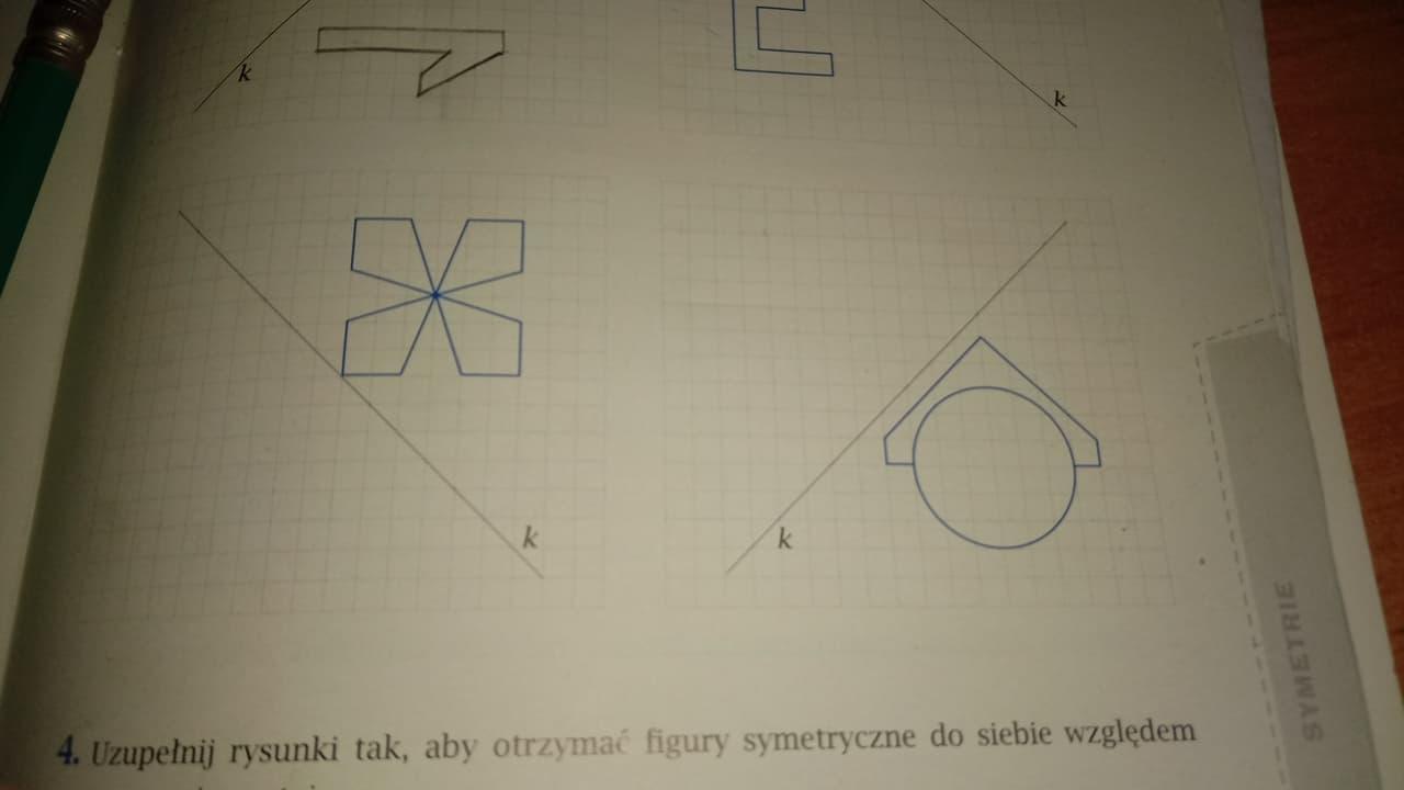 Narysuj Figurę Symetryczną Do Danej Figury Względem Prostej K