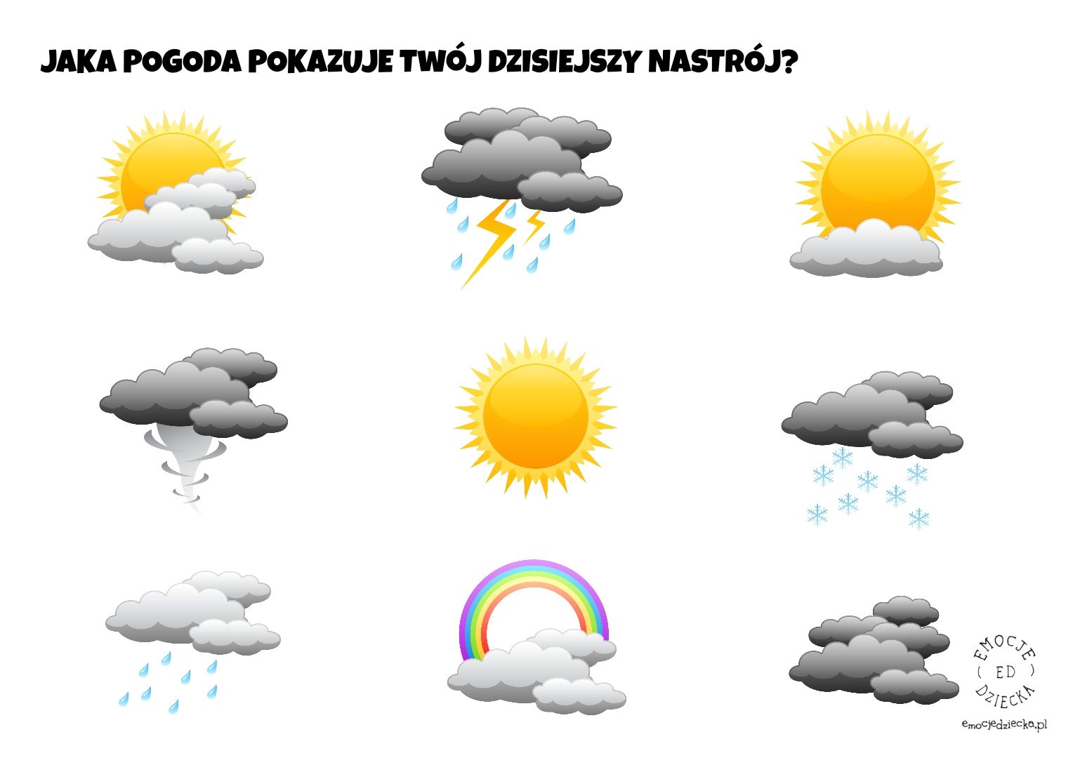 Nastrój jak pogoda – materiały do pracy z dzieckiem (emocje) | Novelty Warunki Pogodowe Na Polskich Lotniskach