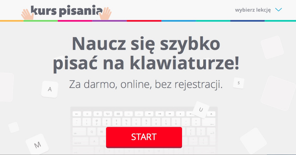 Naucz się bezwzrokowo pisać na klawiaturze ON-LINE. Lekcje w 100% za Wejście Na Naszą Klasę Bez Logowania