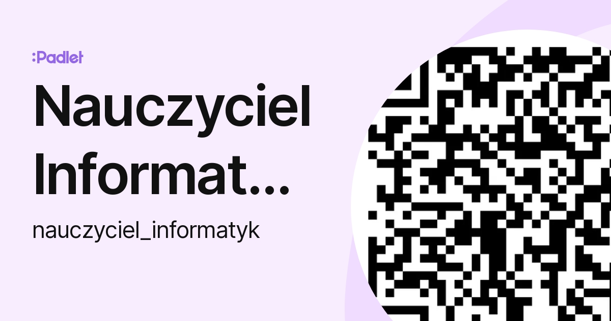 Nauczyciel Informatyki (nauczyciel_informatyk) profile | Padlet Nauczyciel Informatyki W Szkole Podstawowej