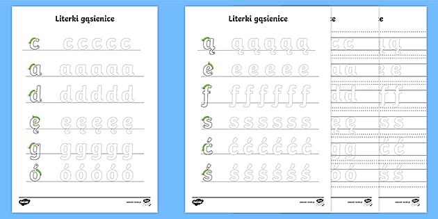 Nauka pisania: Literki gąsienice - Karty pracy - Twinkl Nauka Pisania Liter Literki Do Pisania