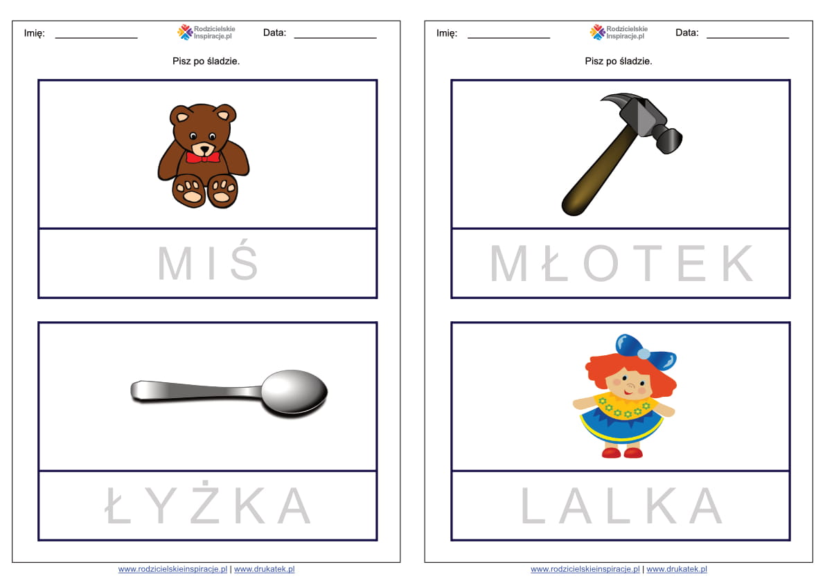 Nauka Pisania Wyrazow Dla Dzieci Do Druku Pdf