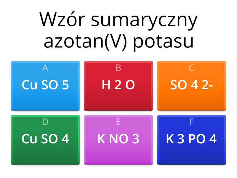 Nazwy i wzory sumaryczne soli - Test Wzory I Nazwy Soli Test