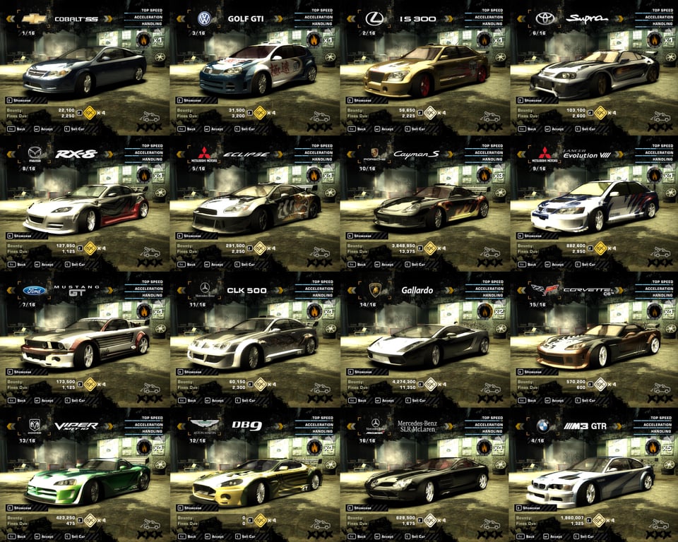 Need For Speed Most Wanted Blacklist Cars