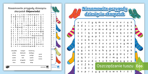 Niesamowite przygody dziesięciu skarpetek | Karty pracy Przygody 10 Skarpetek Karty Pracy