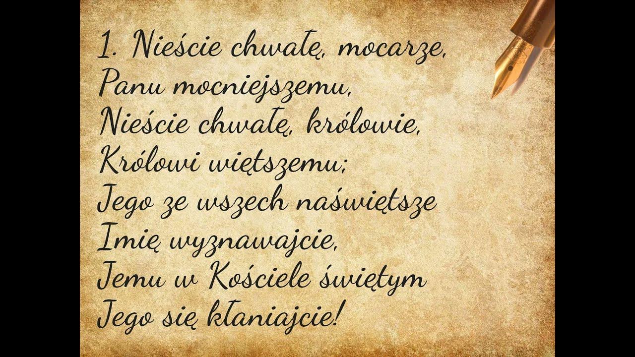 Nieście chwałę mocarze • Psalm 29 - YouTube Nieście Chwałę Mocarze Nuty Pdf