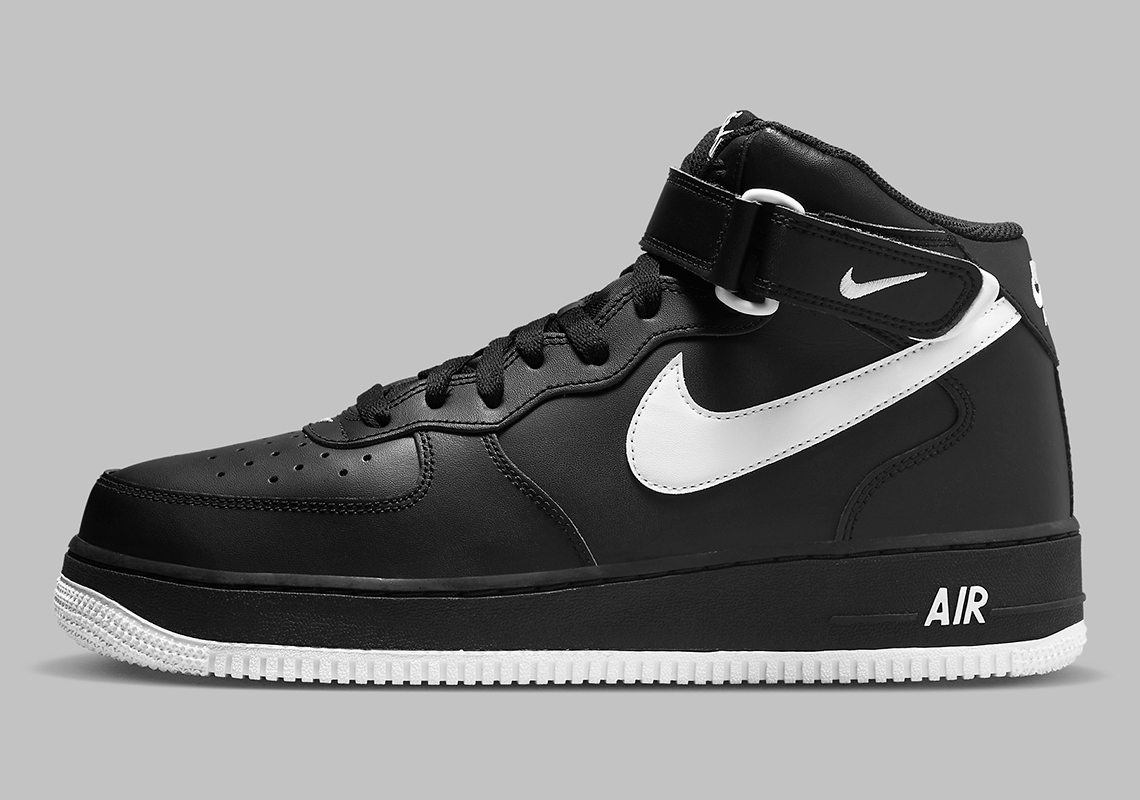 Nike Air Force 1 Mid "Black/White" DV0806-001 | SneakerNews.com Air Force One Black And White