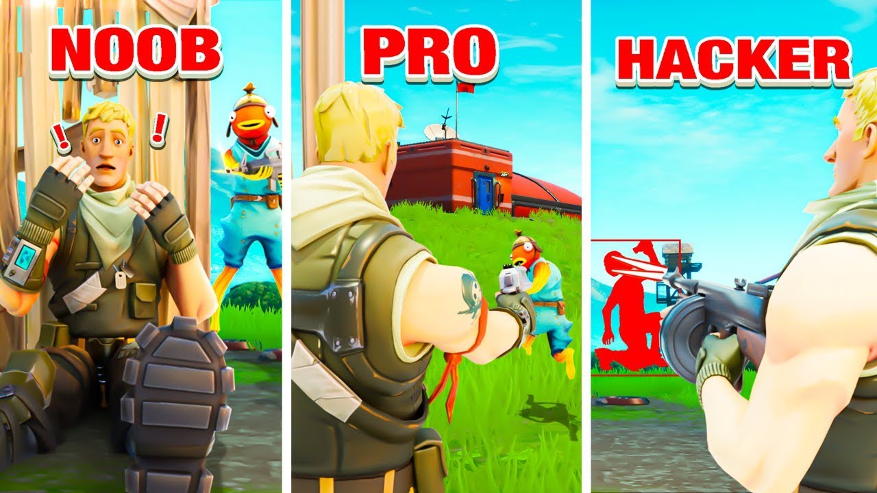 Pro Vs Noob Vs Hacker Fortnite