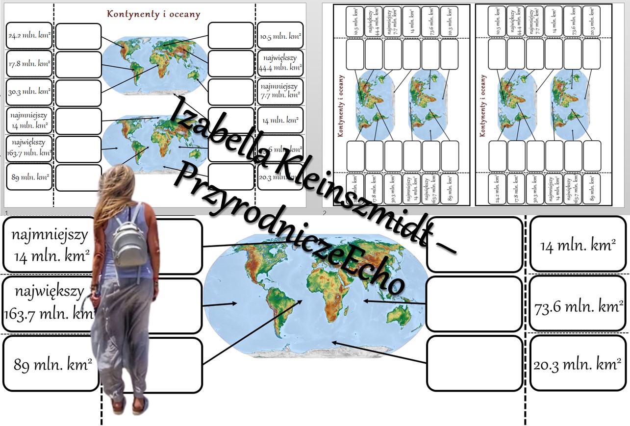 Notatka okienkowa „Kontynenty i oceany”, „Przez lądy i oceany” w pdf Kartkówka Z Geografii Klasa 5 Przez Lądy I Oceany