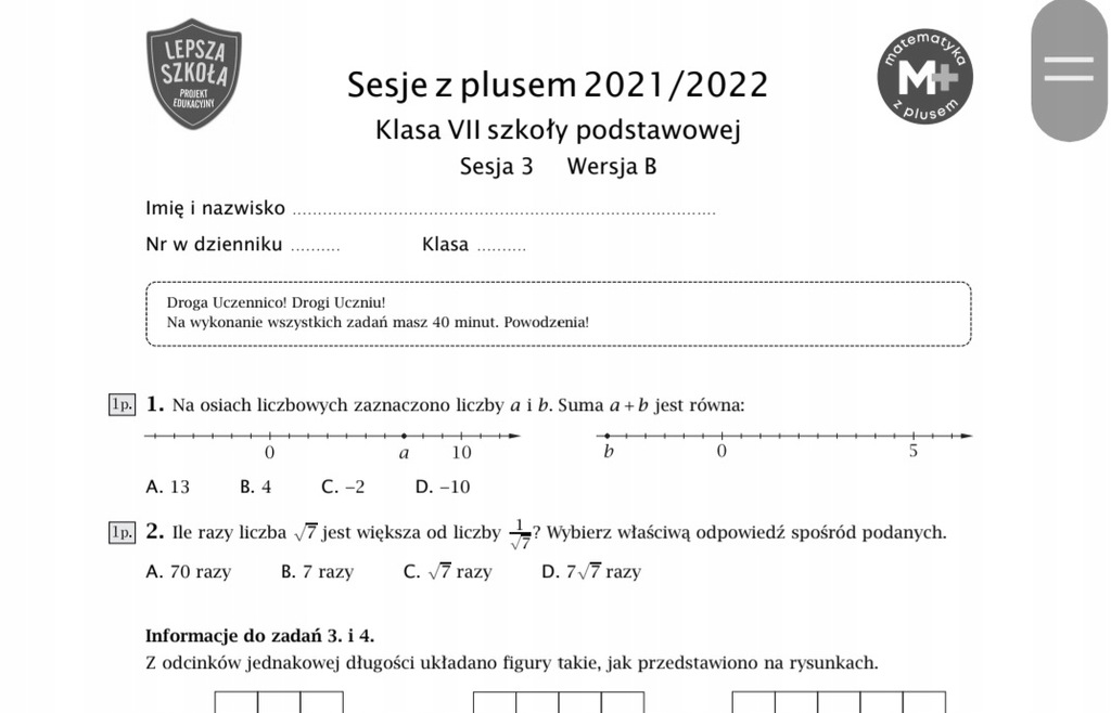 Sesja Z Plusem Test