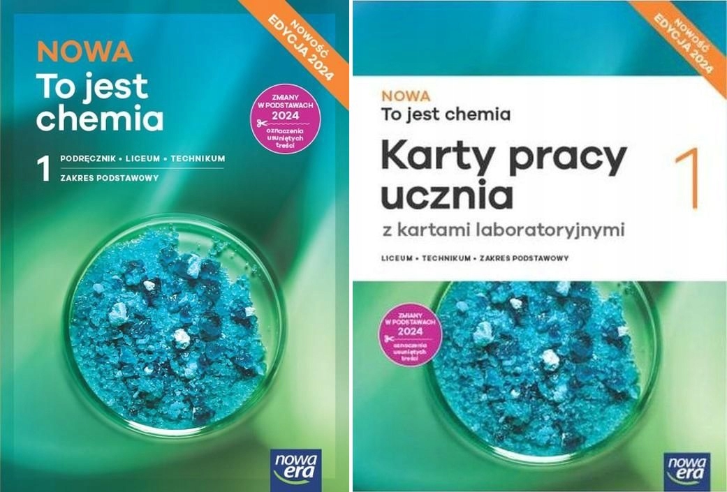 Nowa TO JEST CHEMIA 1 LO Podręcznik + Karty pracy Zakr. podstaw. 2024 Podręcznik Chemia Klasa 1 Liceum