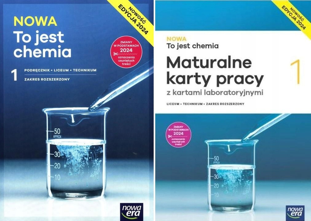 Nowa TO JEST CHEMIA 1 LO Podręcznik + Karty pracy Zakr. rozszerz. 2024 Podręcznik Chemia Klasa 1 Liceum