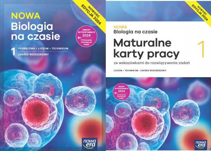 NOWE BIOLOGIA NA CZASIE 1 PODRĘCZNIK + KARTY PRACY ROZSZERZONY edycja Biologia Na Czasie 1 Karty Pracy