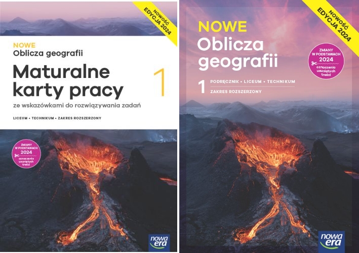NOWE OBLICZA GEOGRAFII 1 PODRĘCZNIK + KARTY PRACY ZR 2024 NOWA ERA LO Nowa Era Oblicza Geografii 1 Zakres Rozszerzony Sprawdziany
