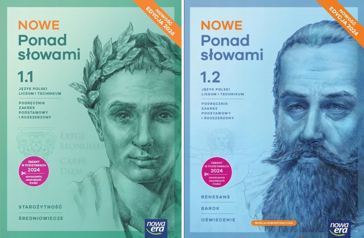 Nowe Ponad słowami Podręcznik 1+2 PAKIET Język polski Nowa Era 2024 Jezyk Polski Nowa Era Klasa 8