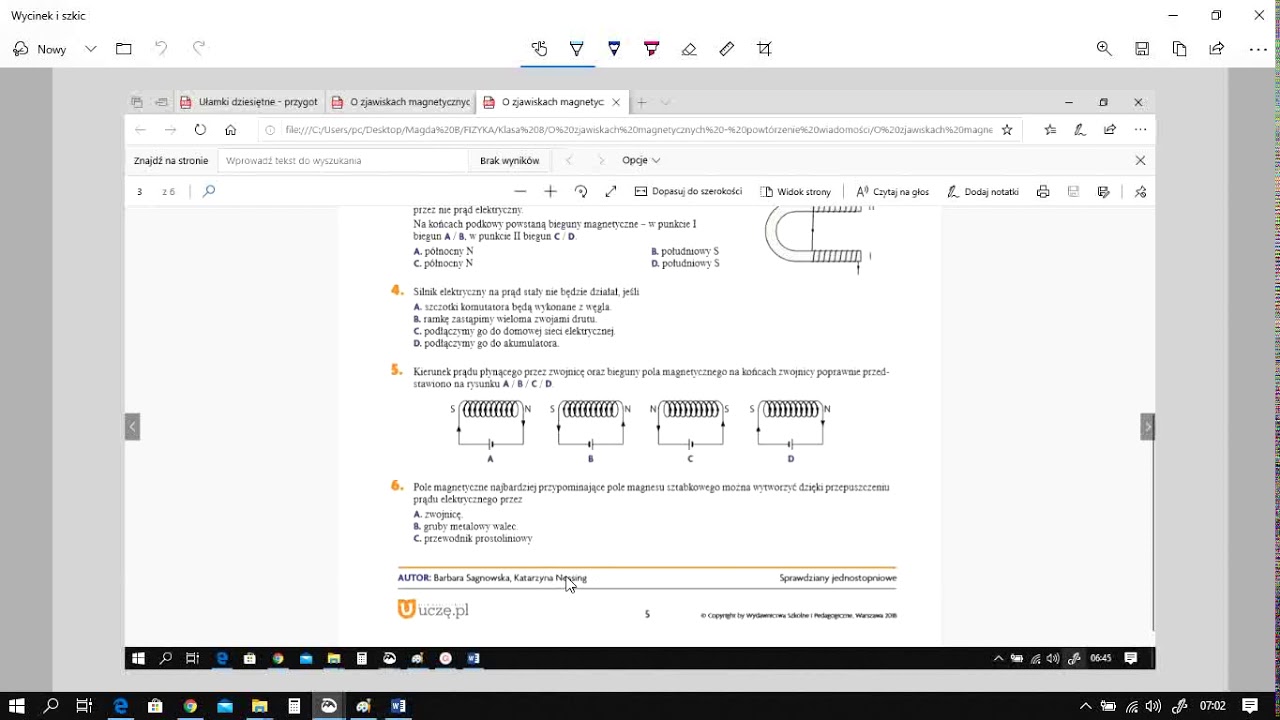 Sprawdzian O Zjawiskach Magnetycznych Pdf