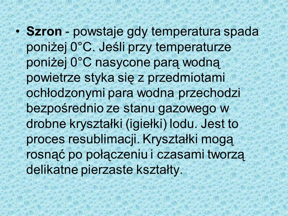 W Jakiej Temperaturze Powstaje Szron