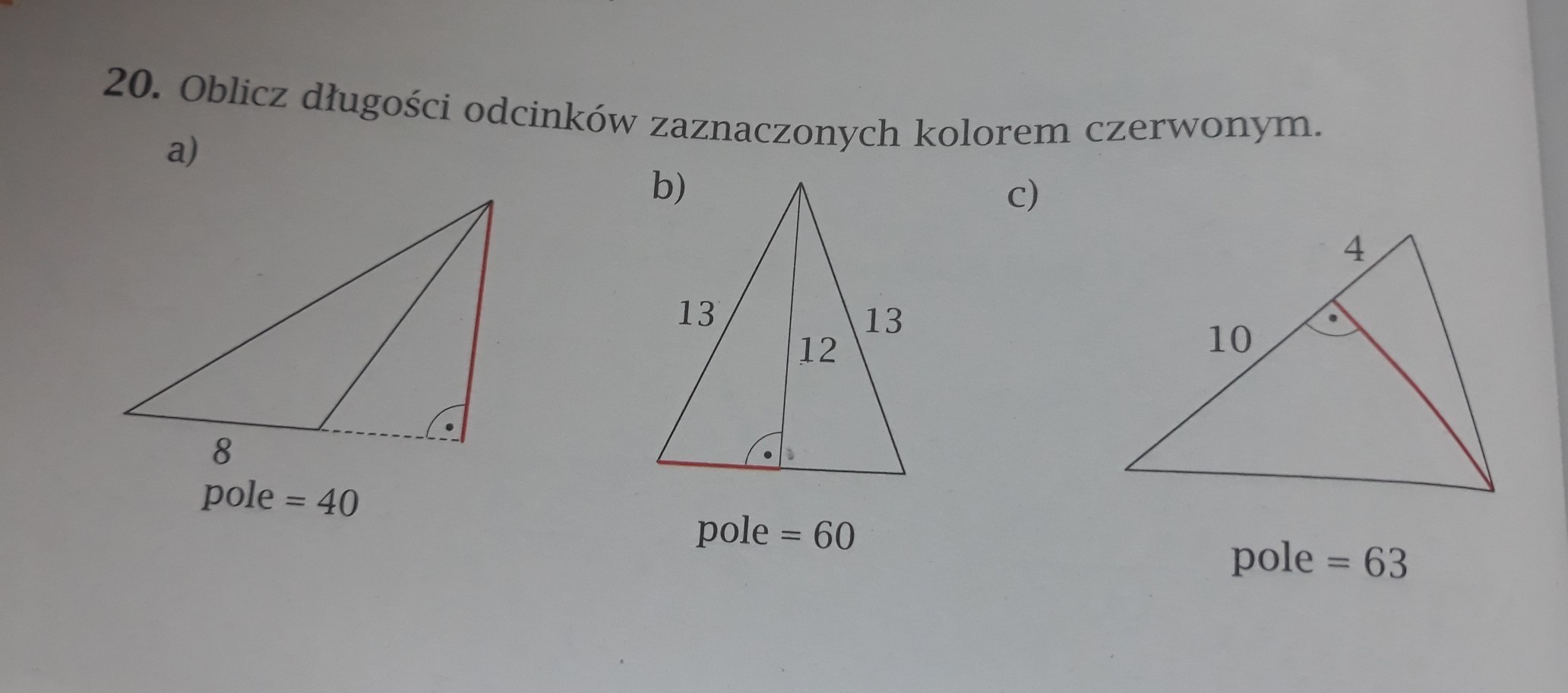 Oblicz długości odcinków zaznaczonych kolorem czerwonym. ZADANIE W Oblicz Długość Zaznaczonych Na Czerwono Odcinków Wynik Zaokrąglij