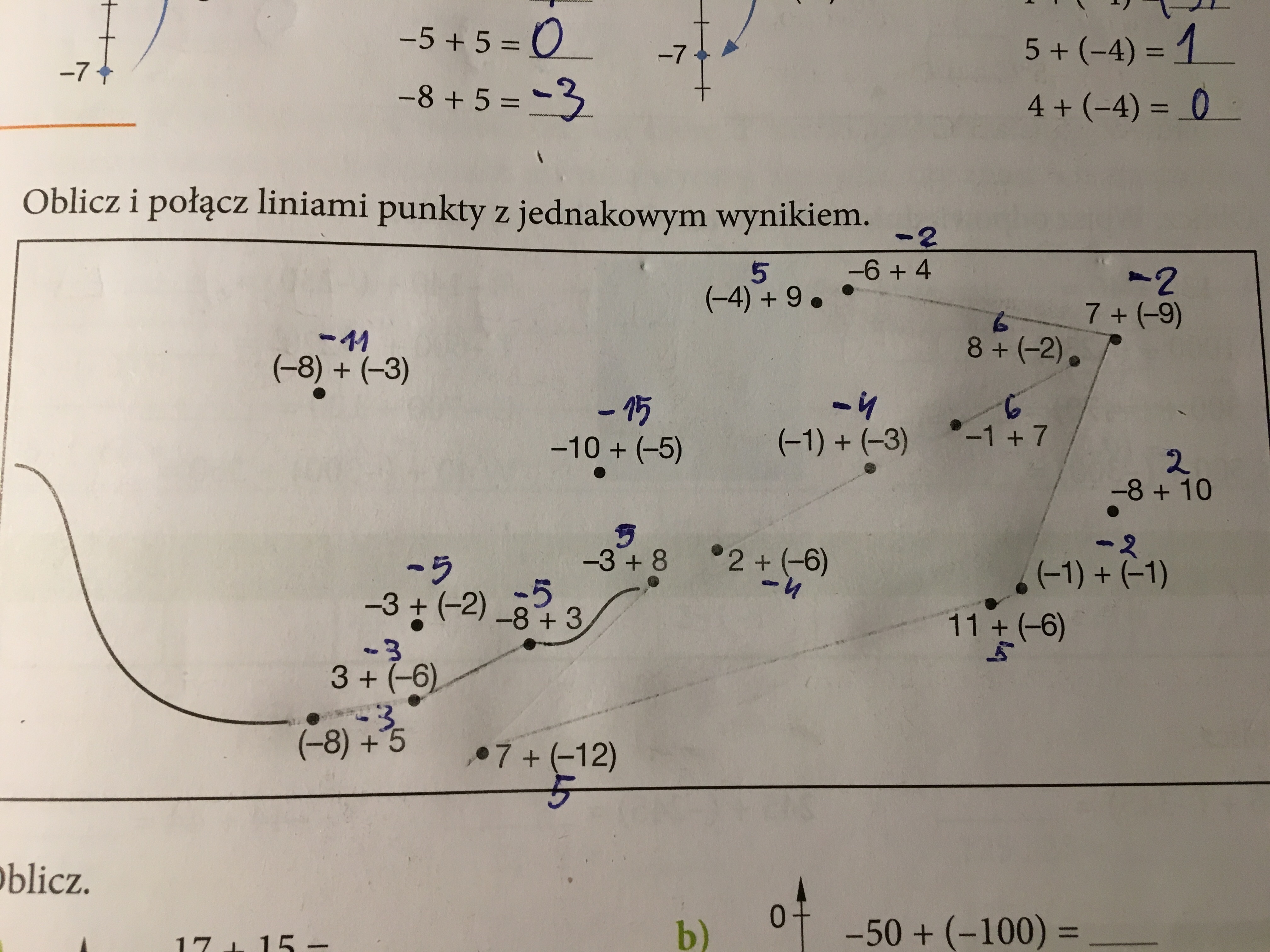 Oblicz I Polacz Liniami Punkty Z Jednakowymi Wynikami