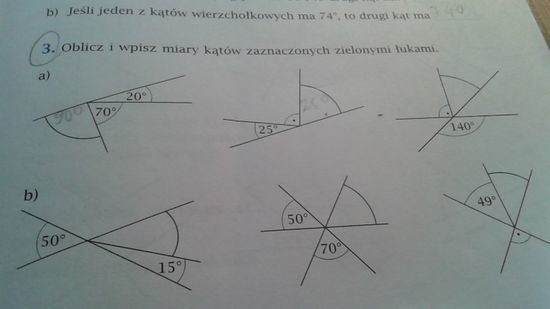 Oblicz I Zapisz Miary Zaznaczonych Kątów