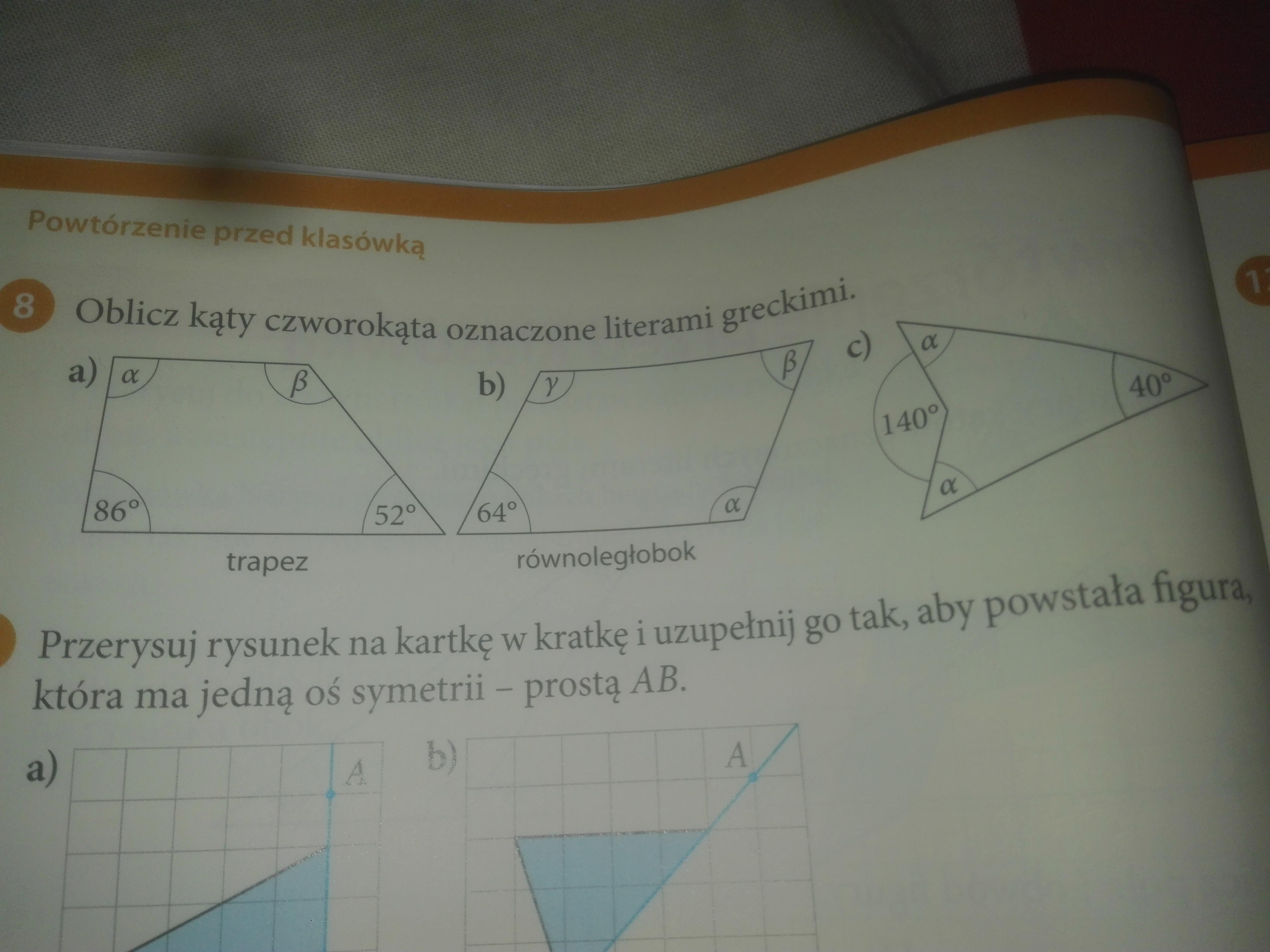 Oblicz kąty czworokata oznaczone literami greckimi pls na jutro Oblicz Kąty Czworokąta Oznaczone Literami Greckimi