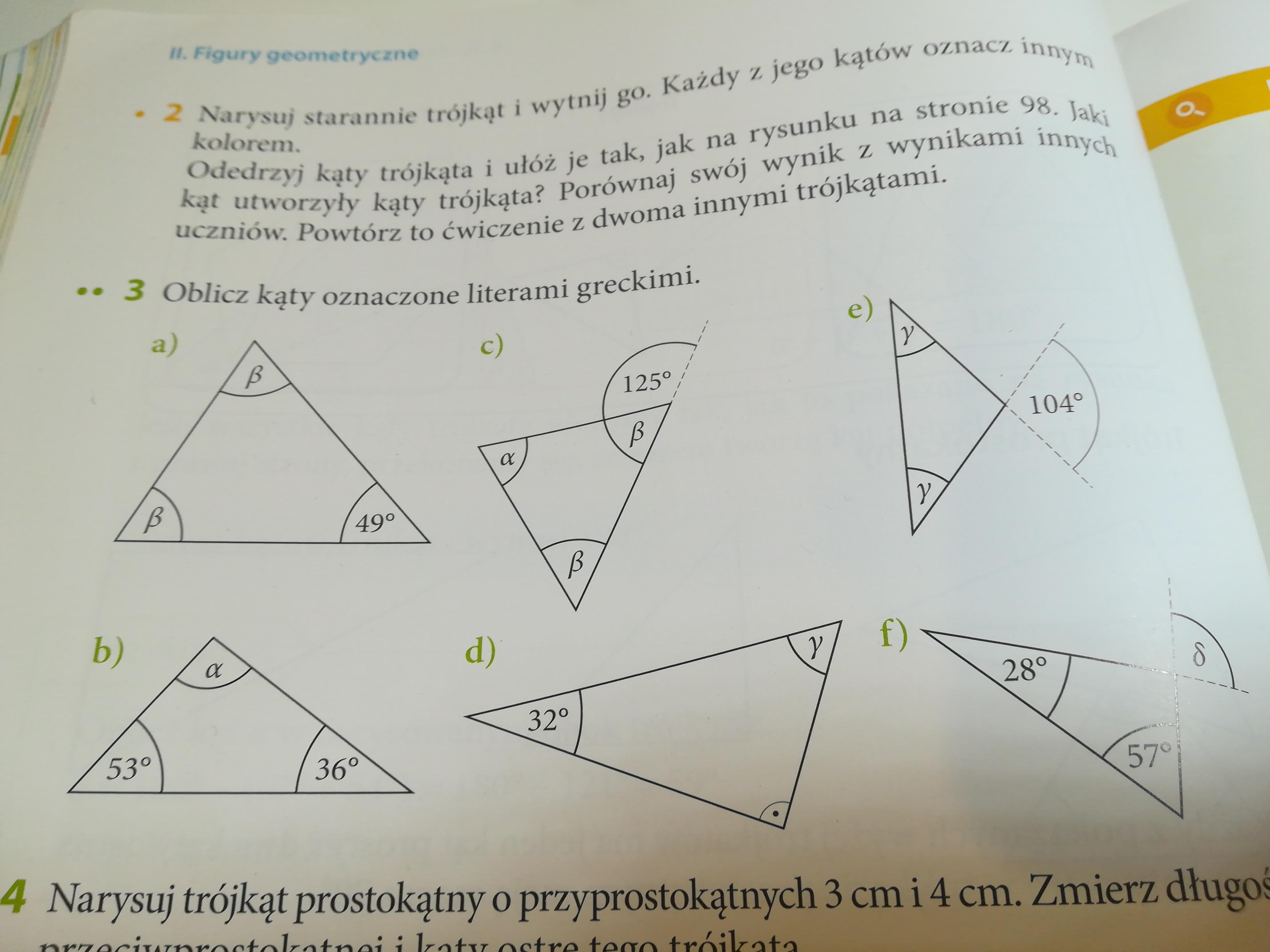 Oblicz kąty oznaczone literami greckimi.Plis bo potrzebuje na jutro. A Oblicz Kąty Czworokąta Oznaczone Literami Greckimi