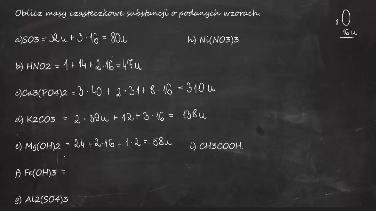 Oblicz Masy Cząsteczkowe Substancji O Podanych Wzorach So3